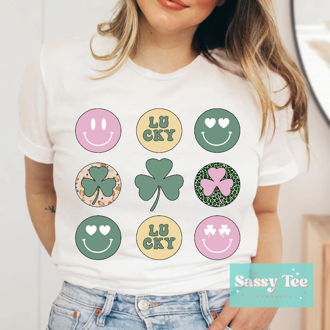 LUCKY SMILEY CLOVER RETRO