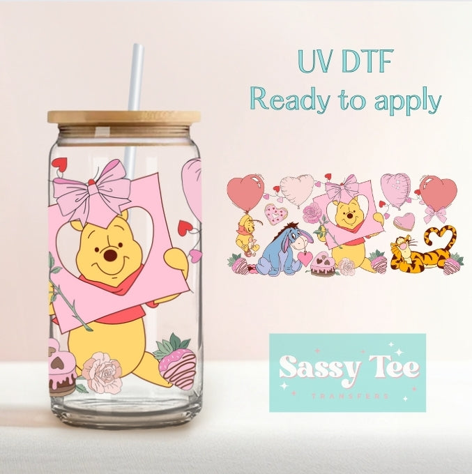 POOH FRIENDS VALENTINE UV DTF cup wrap
