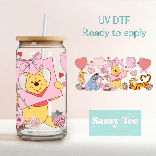 POOH FRIENDS VALENTINE UV DTF cup wrap