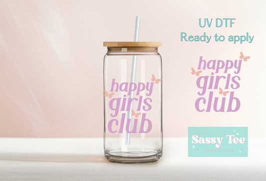 HAPPY GIRLS CLUB UV DTF CUP DECAL WRAP