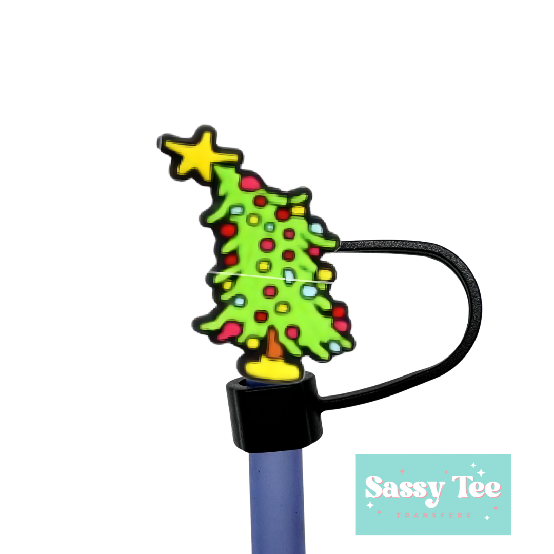 GRINCHY TREE STRAW TOPPER Two size options *Ships in 5-7 biz days